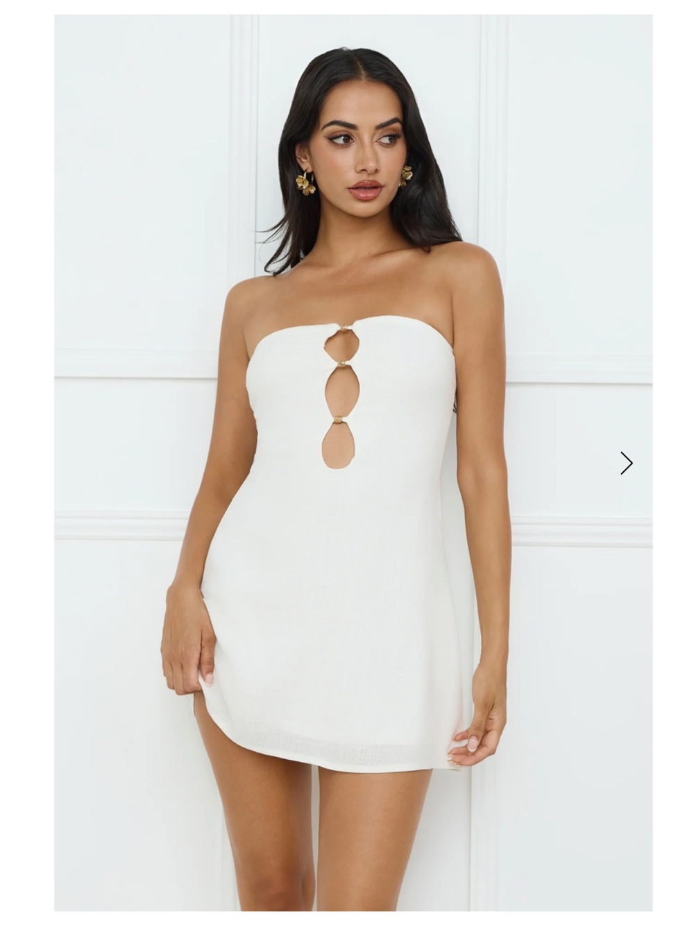 Hello Molly White Strapless Mini Dress